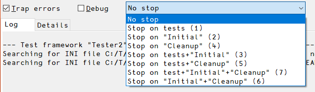 Stop options